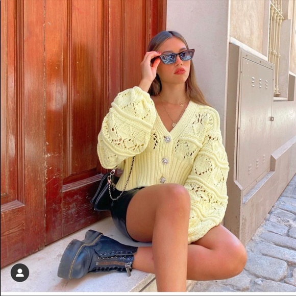 Zara jeweled buttons cardigan bloggers fav… - Picture 6 of 16